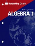 McDougal Littell Algebra 1 : Notetaking Guide, PE 1st 2004 9780618410217 Front Cover