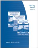 Working Papers, Chapters 1-15 for Warren/Reeve/Duchac's Corporate Financial Accounting, 11th and Financial and Managerial Accounting, 11th 11th 2011 9780538481229 Front Cover