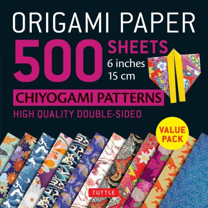 Origami Paper 500 Sheets Chiyogami Patterns 6 15cm Tuttle Origami Paper: Double-Sided Origami Sheets Printed with 12 Different Designs (Instructions for 6 Projects Included)  9780804849234 Front Cover