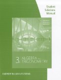 Student Solutions Manual for Stewart/Redlin/Watson's Algebra and Trigonometry, 3rd 3rd 2011 9780840069238 Front Cover