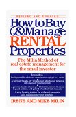 How to Buy and Manage Rental Properties The Milin Method of Real Estate Management for the Small Investor 1988 9780671644239 Front Cover