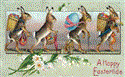 Rabbits W/ Easter Eggs - Greeting Card 2009 9781595835253 Front Cover