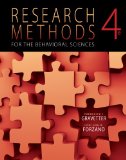 Research Methods for the Behavioral Sciences 4th 2011 9781111342258 Front Cover