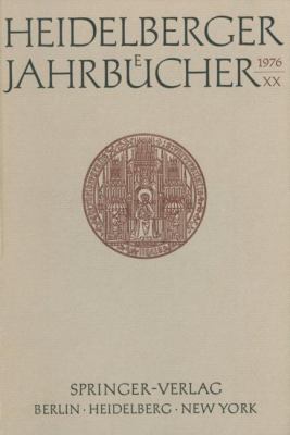 Heidelberger Jahrbï¿½cher 1976 9783540078258 Front Cover