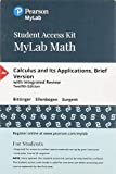 MyLab Math with Pearson EText -- Standalone Access Card -- for Calculus and Its Applications, Brief Version 12th 9780135256268 Front Cover