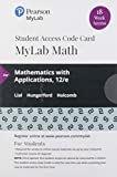 MyLab Math with Pearson EText -- 18 Week Standalone Access Card -- for Mathematics with Applications 12th 9780135904282 Front Cover