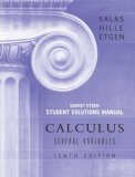 Student Solutions Manual to Accompany Calculus: Several Variables, 10e (Chapters 13 - 19) 10th 9780470127292 Front Cover