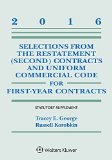 Selections from the Restatement (Second) and Uniform Commercial Code for First-Year Contracts: Statutory Supplement, 2016 Edition  9781454875321 Front Cover