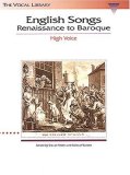 English Songs: Renaissance to Baroque The Vocal Library High Voice cover art
