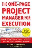 One-Page Project Manager for Execution Drive Strategy and Solve Problems with a Single Sheet of Paper  9780470499337 Front Cover