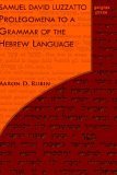 Samuel David Luzzatto - Prolegomena to a Grammar of the Hebrew Language 2019 9781593333348 Front Cover