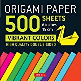 Origami Paper 500 Sheets Vibrant Colors 6 (15 Cm) Tuttle Origami Paper: Double-Sided Origami Sheets Printed with 12 Different Designs (Instructions for 6 Projects Included)  9780804849364 Front Cover
