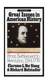 Great Issues in American History, Vol. I From Settlement to Revolution, 1584-1776 cover art