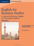 English for Business Studies Teacher's Book 3rd Edition 3rd 9780521743426 Front Cover