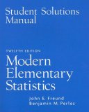 Student Solutions Manual for Modern Elementary Statistics  cover art