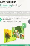 Modified MasteringBiology with Pearson EText -- Standalone Access Card -- for Campbell Biology Concepts and Connections cover art