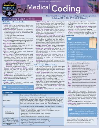 Medical Coding A QuickStudy Laminated Reference Guide 2nd 9781423236535 Front Cover
