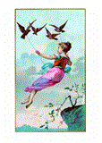 Girl Flying Held Aloft by Birds - Encouragement Greeting Card 2012 9781595836557 Front Cover
