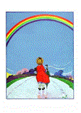 Girl Walking on Path Beneath Rainbow - Encouragement Greeting Card 2012 9781595836571 Front Cover
