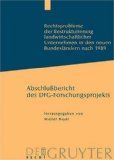 Rechtsprobleme der Restrukturierung Landwirtschaftlicher Unternehmen in Den Neuen Bundeslï¿½ndern Nach 1989 Abschlussbericht des DFG-Forschungsprojekts 2003 9783899490589 Front Cover