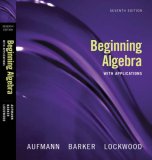 Beginning Algebra With Applications 7th 2007 9780618803590 Front Cover