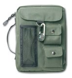 Compass Bible Cover Zippered, with Handle, Nylon, Green, Large 2004 9780310806592 Front Cover
