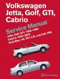 Volkswagen Jetta, Golf, GTI Including 1. 9L TDI, 2. 0L and 2. 8L VR6: 1995, 1996, 1997, 1998, 1999, 2000, 2001, 2002 (A3 Platform) Service Manual: 1993-1999 Cabrio  9780837616605 Front Cover