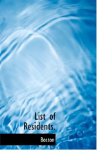 List of Residents 2009 9781115305624 Front Cover