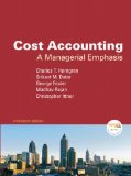 Cost Accounting A Managerial Emphasis 13th 9780136126638 Front Cover