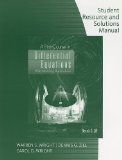First Course in Differential Equations 9th 2008 Student Manual, Study Guide, etc.  9780495385660 Front Cover