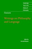 Hamann Writings on Philosophy and Language