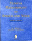 Clinical Measurement of Speech and Voice 2nd 1999 Revised  9781565938694 Front Cover