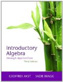 Introductory Algebra Through Applications  cover art