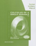 Student Solutions Manual for Larson/Edwards' Calculus of a Single Variable, 10th  cover art