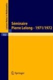 Stminaire Pierre Lelong , Annte 1971-1972 1973 9783540063728 Front Cover