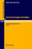 Several Complex Variables College Park, Md, USA 1970 1971 9783540053729 Front Cover