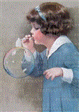 Girl Bubble Blower - Birthday Greeting Card 2001 9781595834744 Front Cover