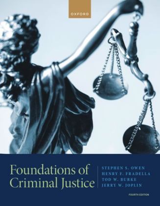     FOUNDATIONS OF CRIMINAL JUSTICE  9780197659830 Front Cover