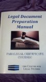 Legal Document Preparation Manual For the Paralegal Certificate Courseï¿½  9780963724847 Front Cover