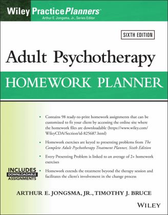 Adult Psychotherapy Homework Planner 6th 9781119840848 Front Cover