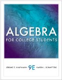 Algebra for College Students 9th 2010 Student Manual, Study Guide, etc.  9780538731867 Front Cover