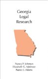 Georgia Legal Research  9781594603884 Front Cover