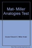 Miller Analogies Test 4th 1982 9780668049900 Front Cover