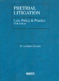 Pretrial Litigation Law, Policy and Practice  cover art