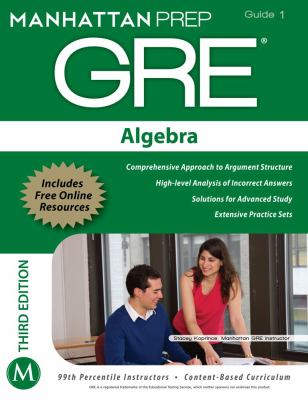 Algebra GRE Strategy Guide, 3rd Edition 3rd 2012 Revised  9781935707912 Front Cover