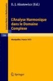 Analyse Harmonique Dans le Domaine Complexe 1973 9783540063926 Front Cover