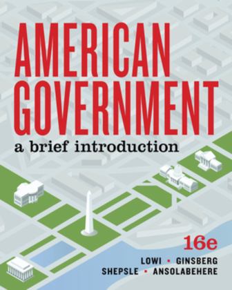 American Government: a Brief Introduction, 16th Edition 16th 9780393538977 Front Cover