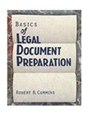 Basics of Legal Document Preparation 1st 1996 9780827367999 Front Cover